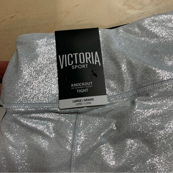 Victoria's Secret Silver White Shimmer Metallic Leggings 6104 - JUST LEGGINGS - Picture 5 of 11